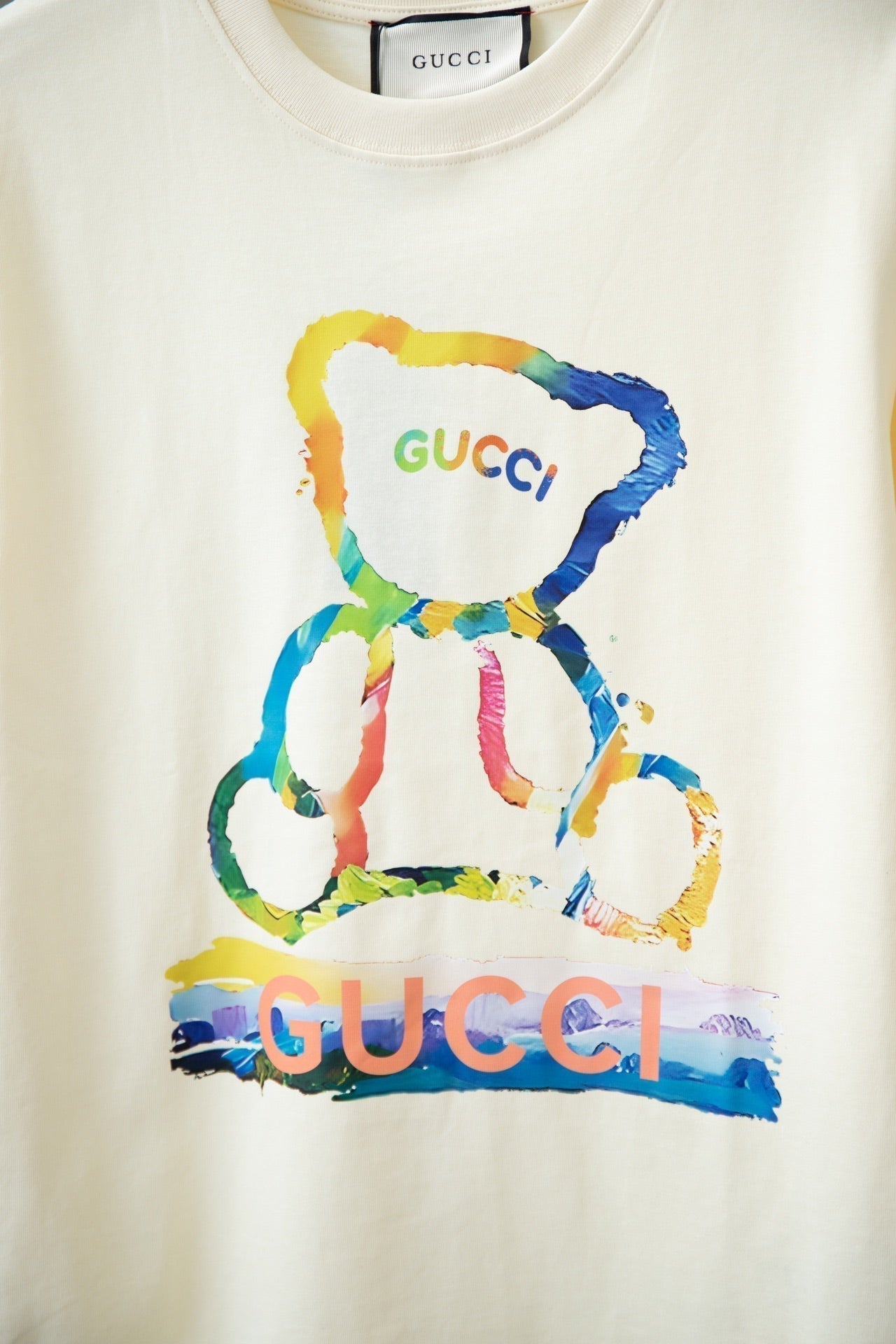 Rainbow Bear Print T shirt