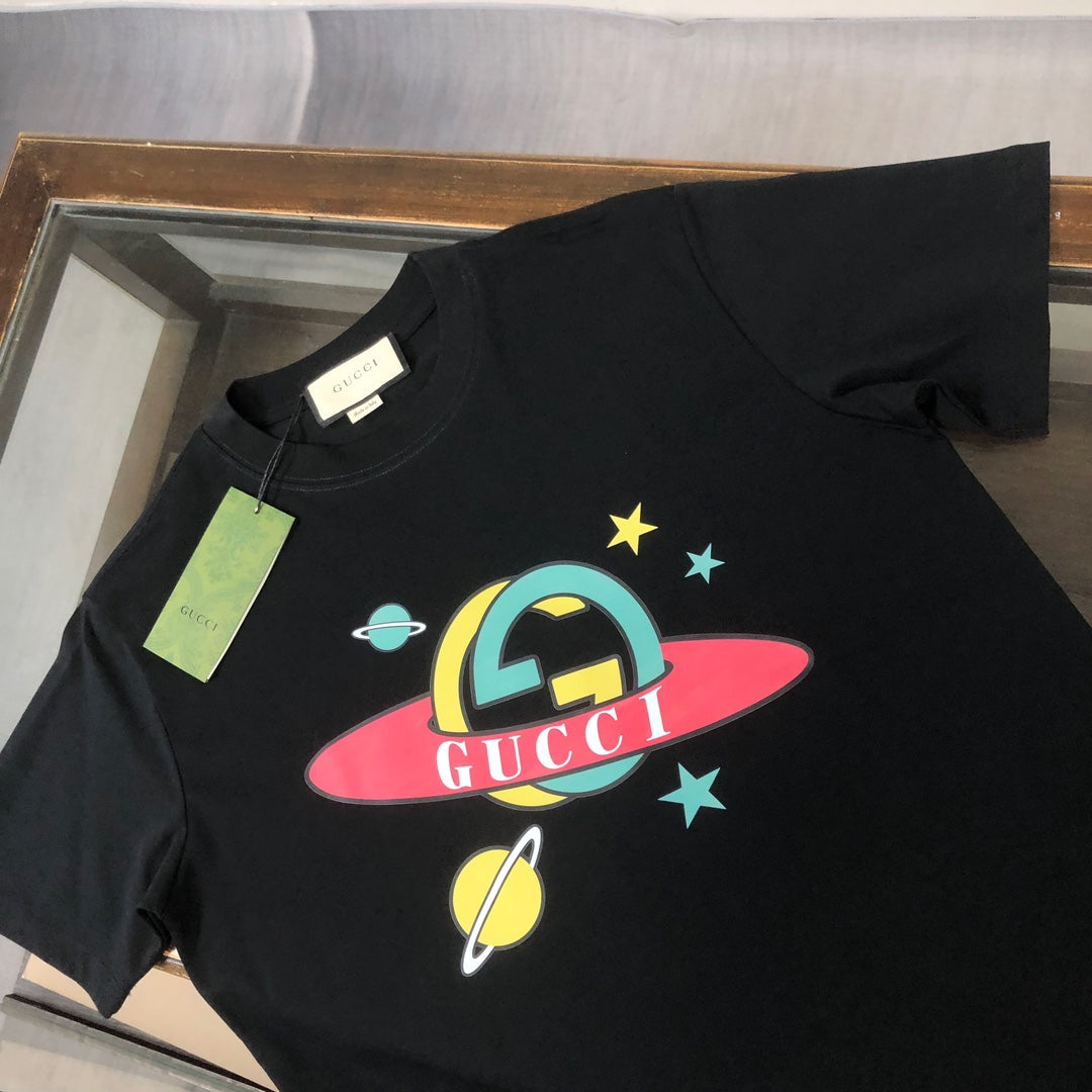 Cartoon Saturn Print T Shirt