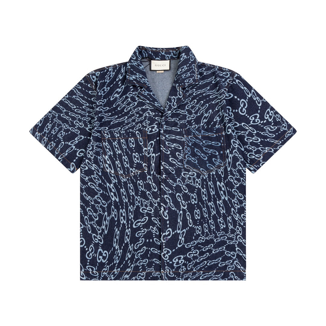 0617 New denim short-sleeved shirt