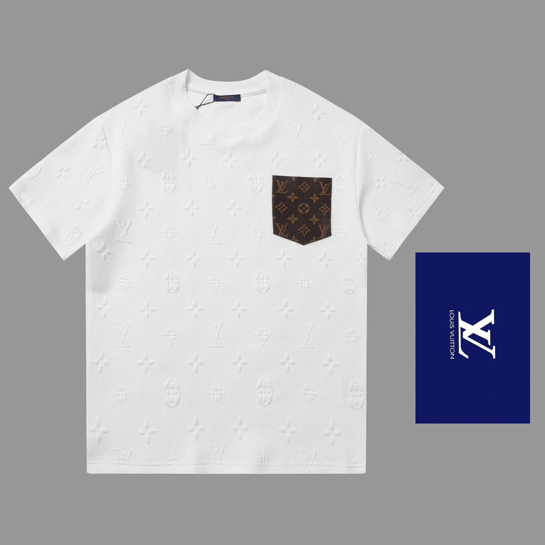 0617 New jacquard pocket T-shirt