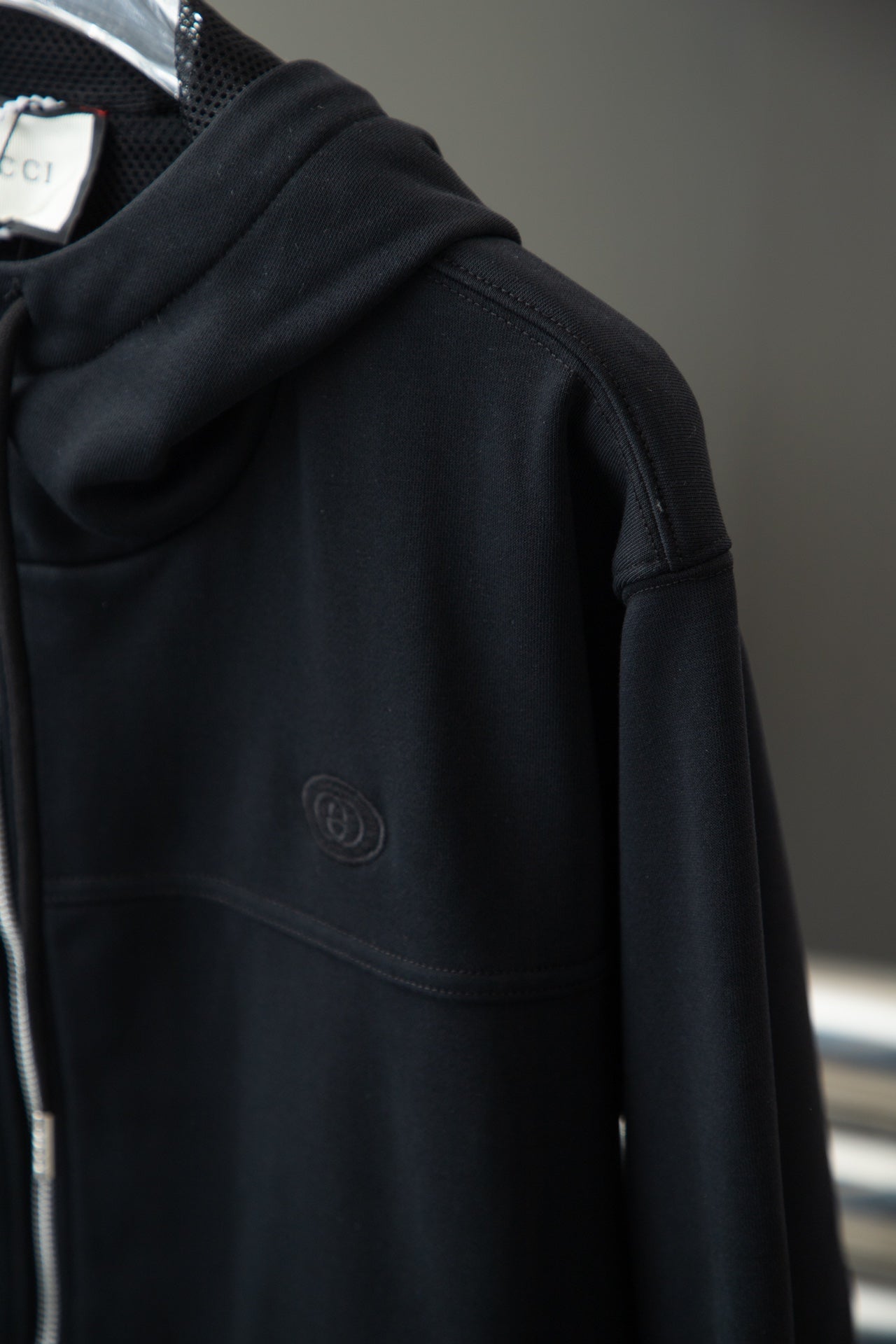 0818 New color contrast zip-up hoodie