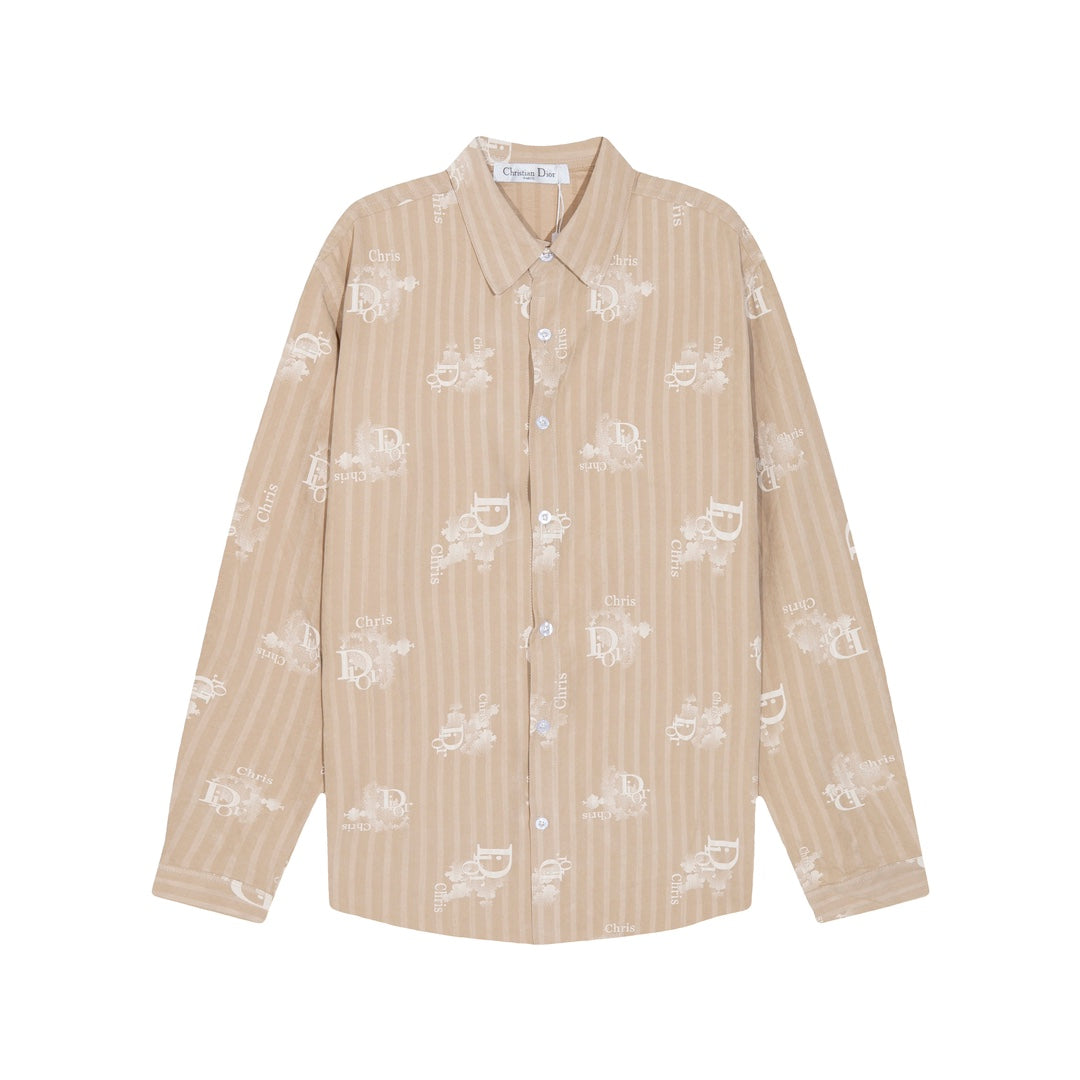 0818 New autumn and winter feature print loose version long-sleeved shirt