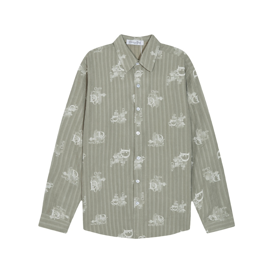 0818 New autumn and winter feature print loose version long-sleeved shirt