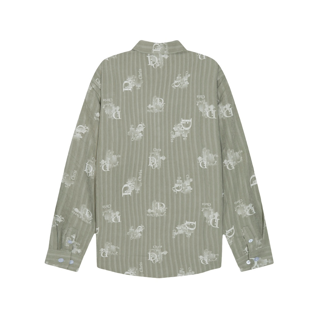 0818 New autumn and winter feature print loose version long-sleeved shirt