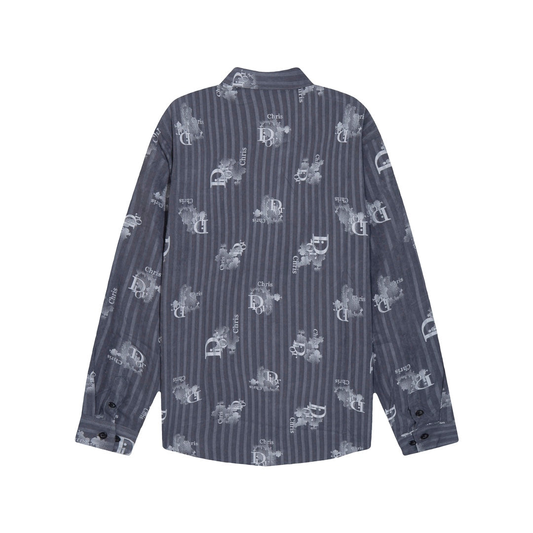 0818 New autumn and winter feature print loose version long-sleeved shirt