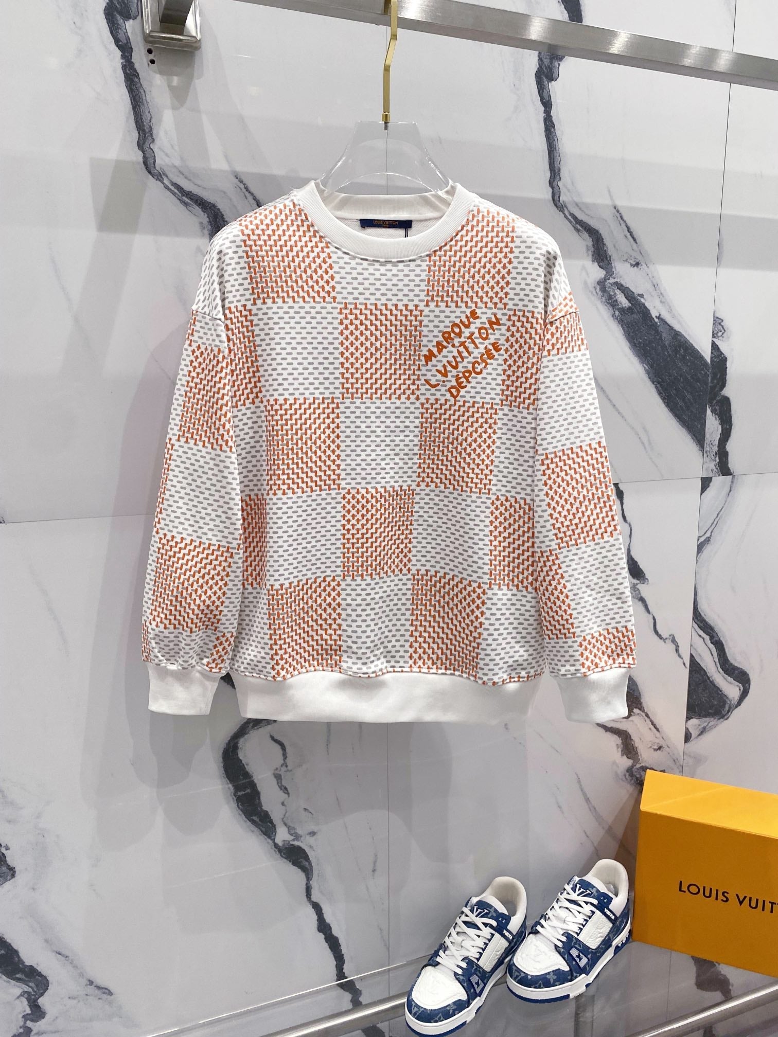 Checkerboard Print Sweatshirt