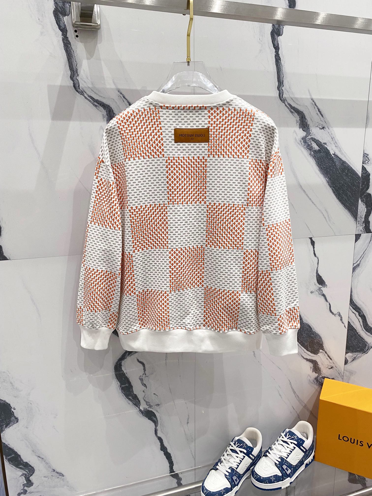 Checkerboard Print Sweatshirt