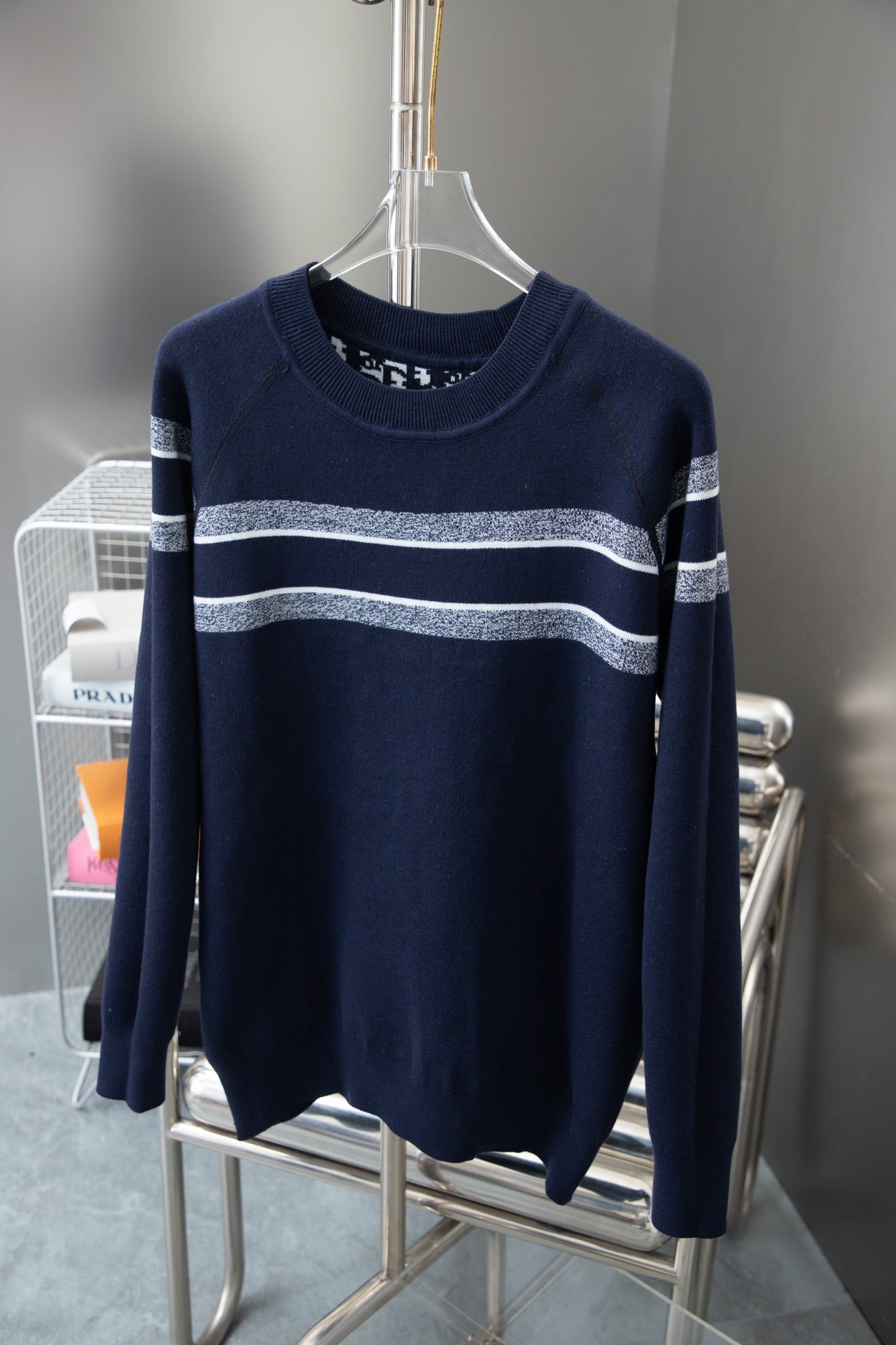 0916 Double-sided jacquard turtleneck sweater