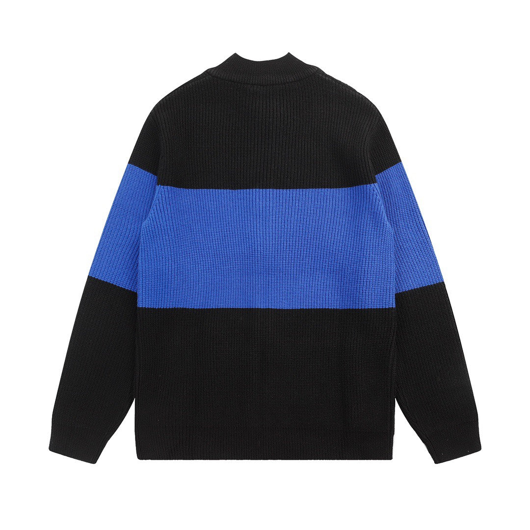 0916 Color contrast patchwork sweater