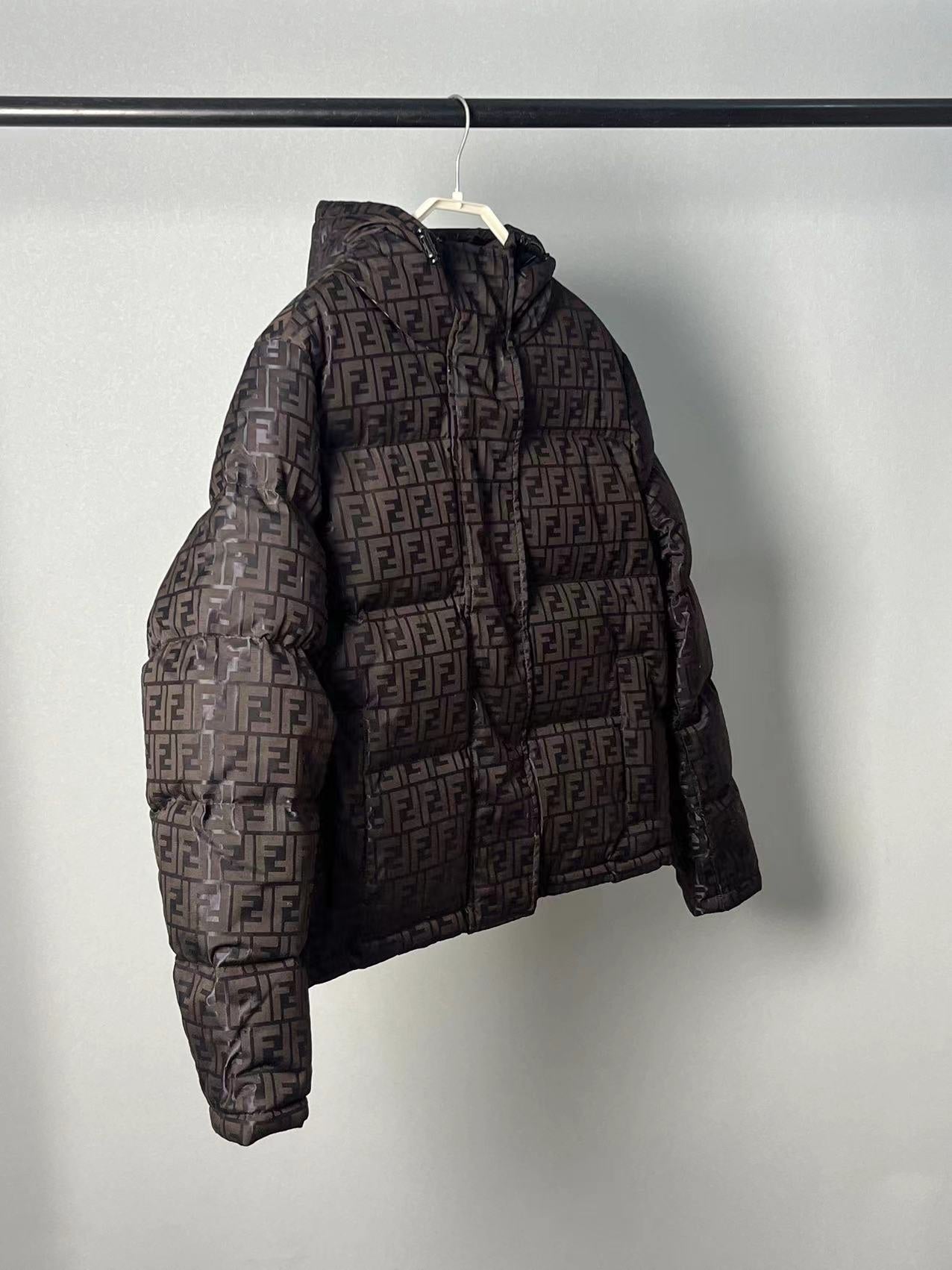 1021 New jacquard hooded down jacket