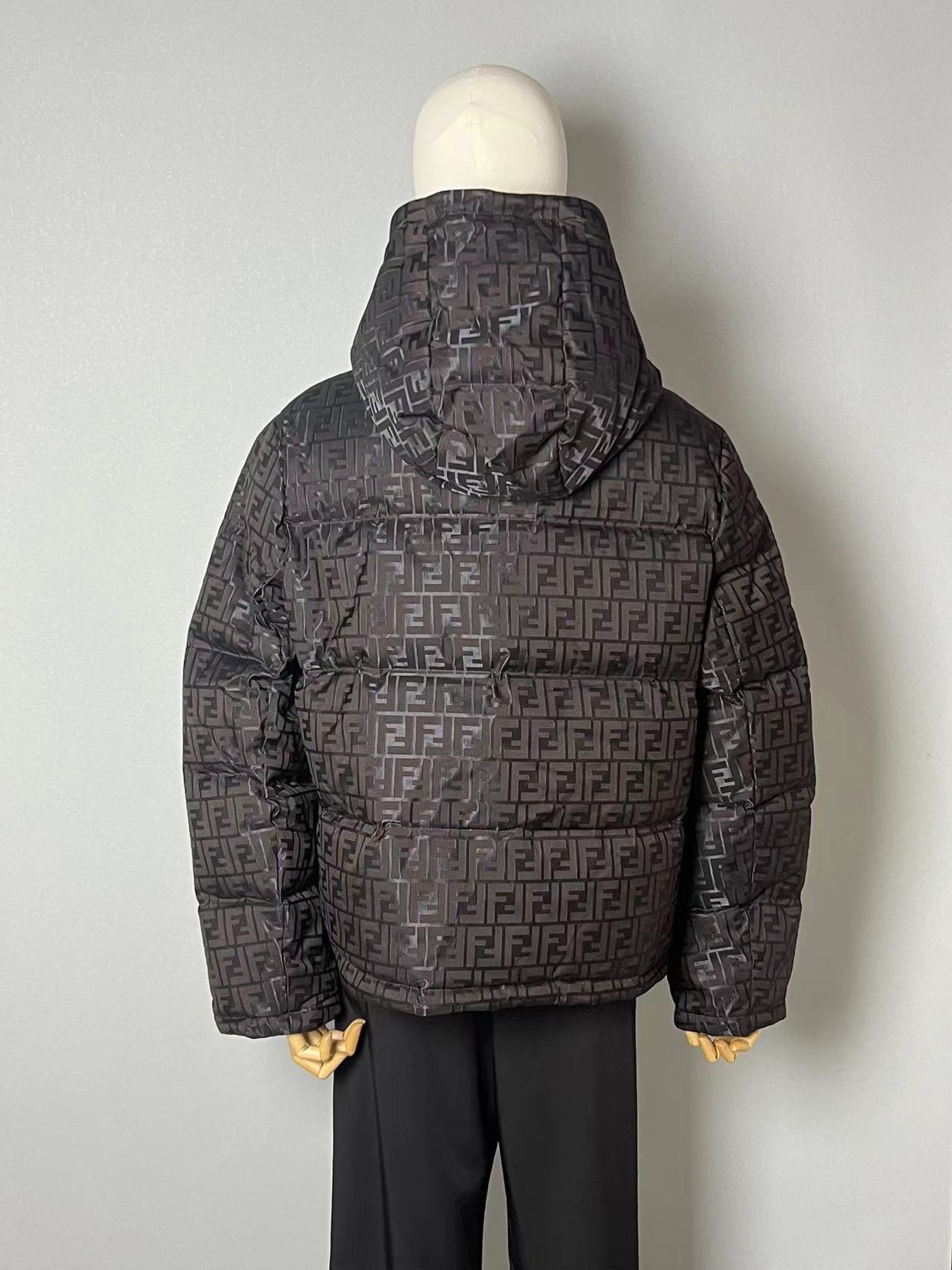 1021 New jacquard hooded down jacket