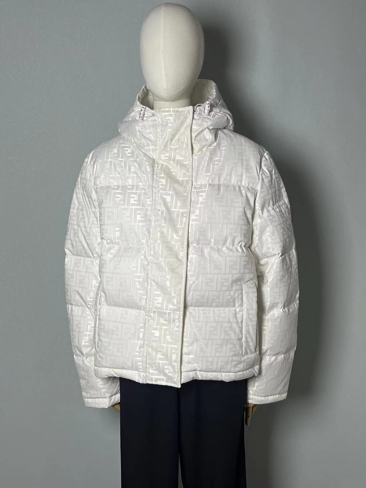 1021 New jacquard hooded down jacket