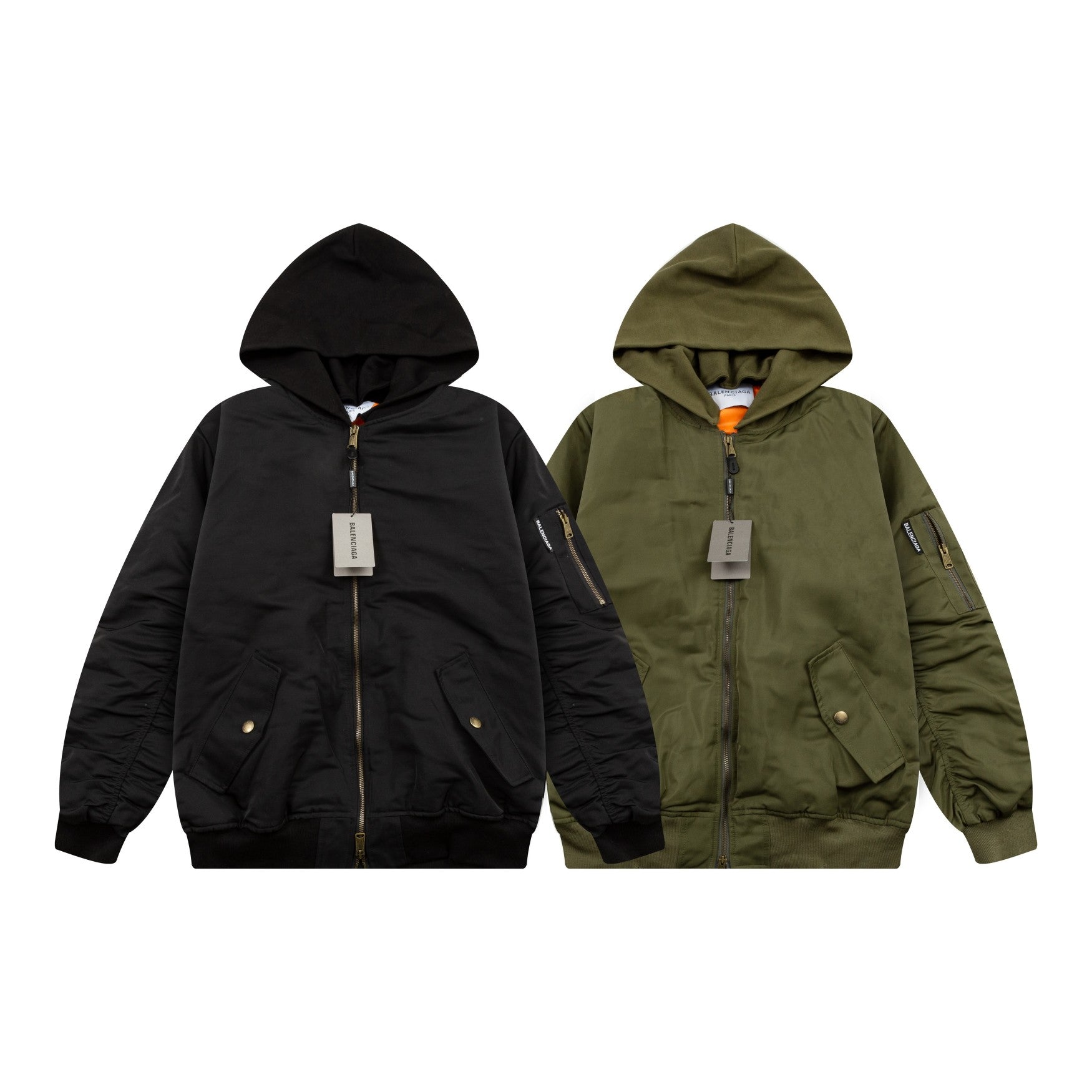 1021 New high quality destruction hooded flight jacket cotton-padded jacket