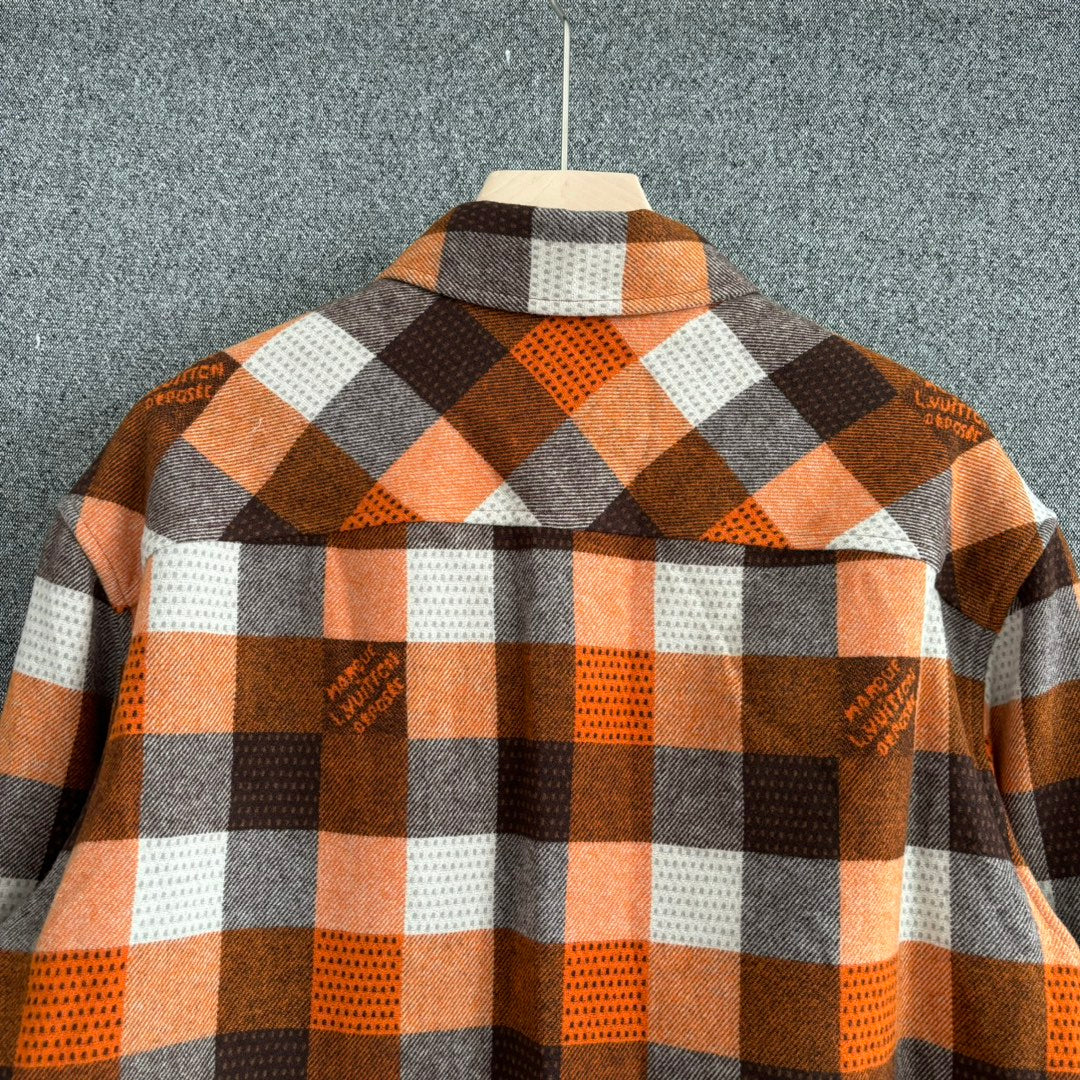 1102 New checkerboard element plaid long-sleeved shirt